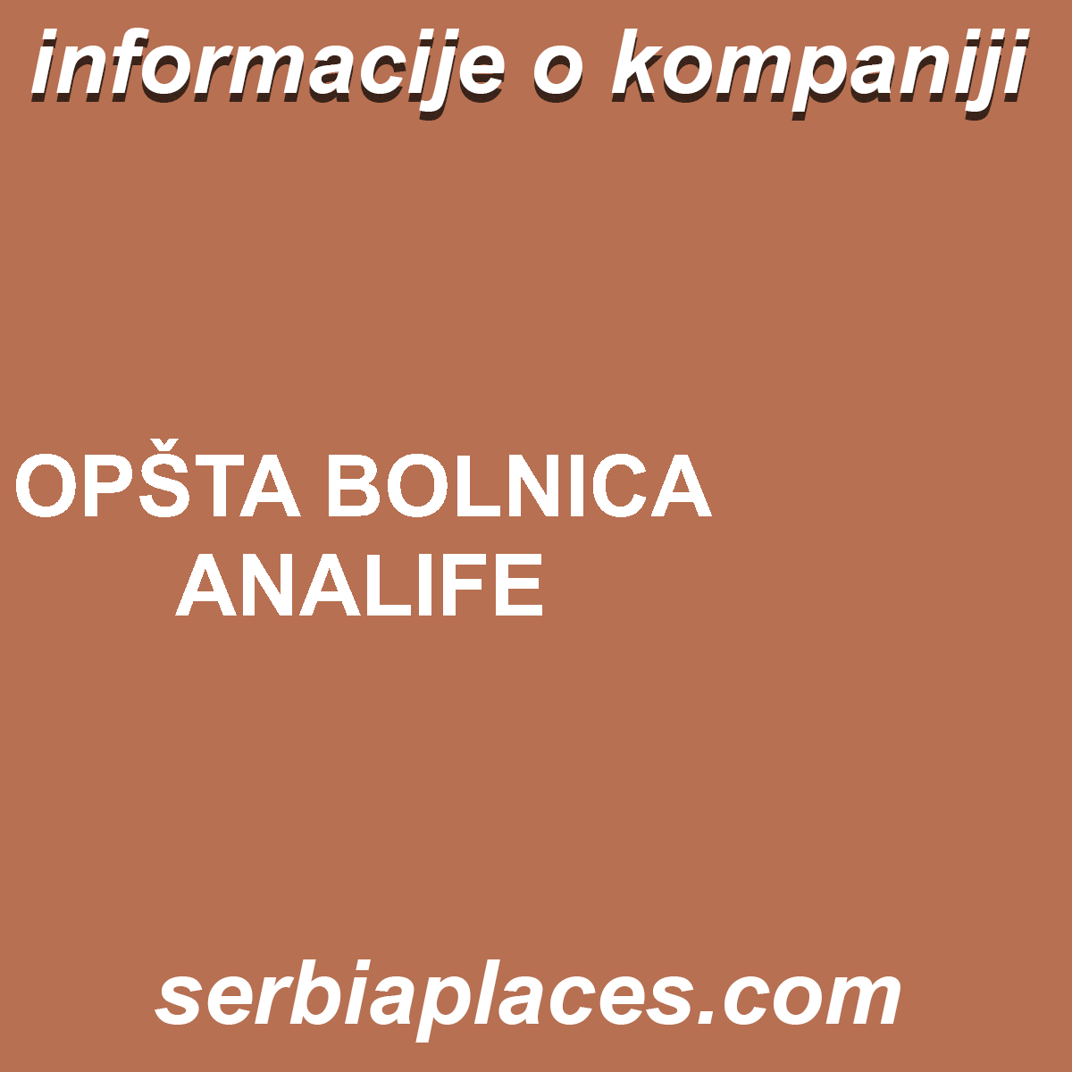 OPŠTA BOLNICA ANALIFE