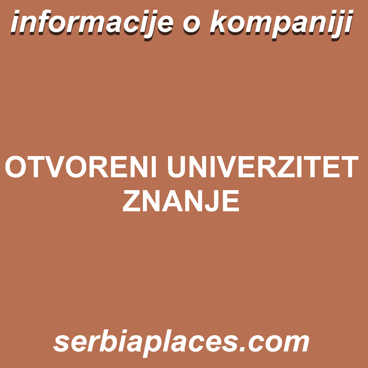 OTVORENI UNIVERZITET ZNANJE