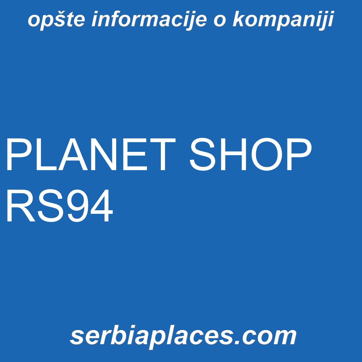 PLANET SHOP RS94
