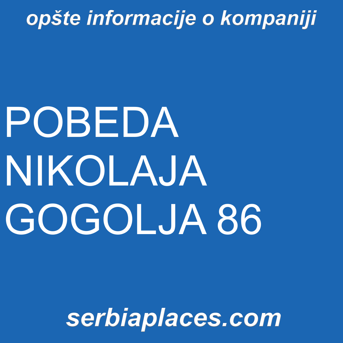 POBEDA NIKOLAJA GOGOLJA 86