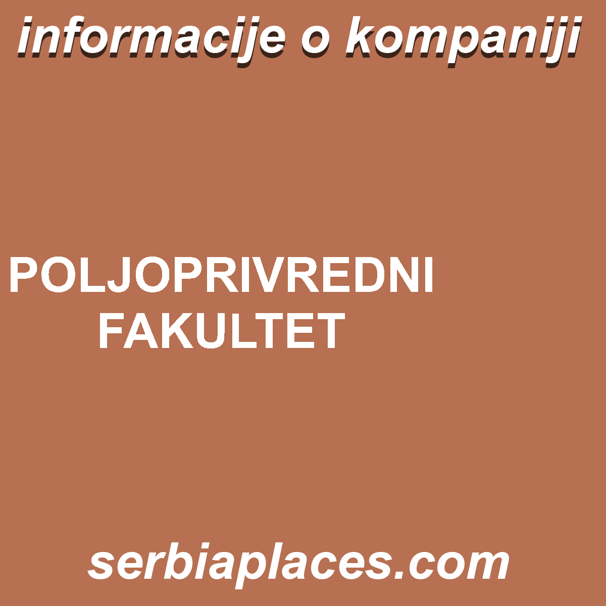 POLJOPRIVREDNI FAKULTET