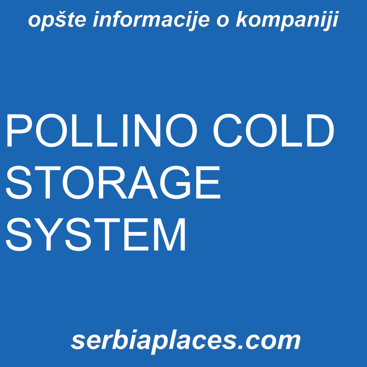 POLLINO COLD STORAGE SYSTEM