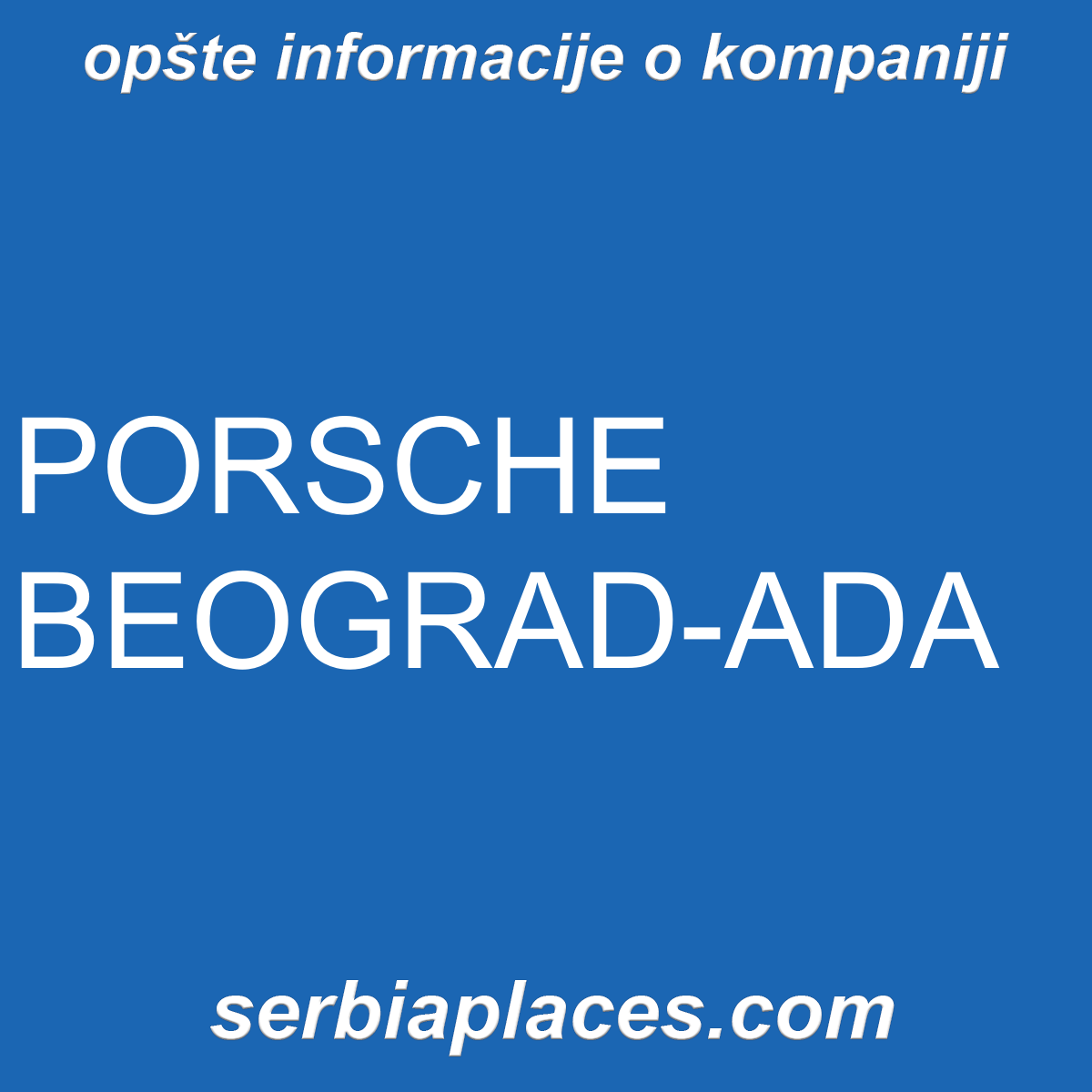 PORSCHE BEOGRAD-ADA
