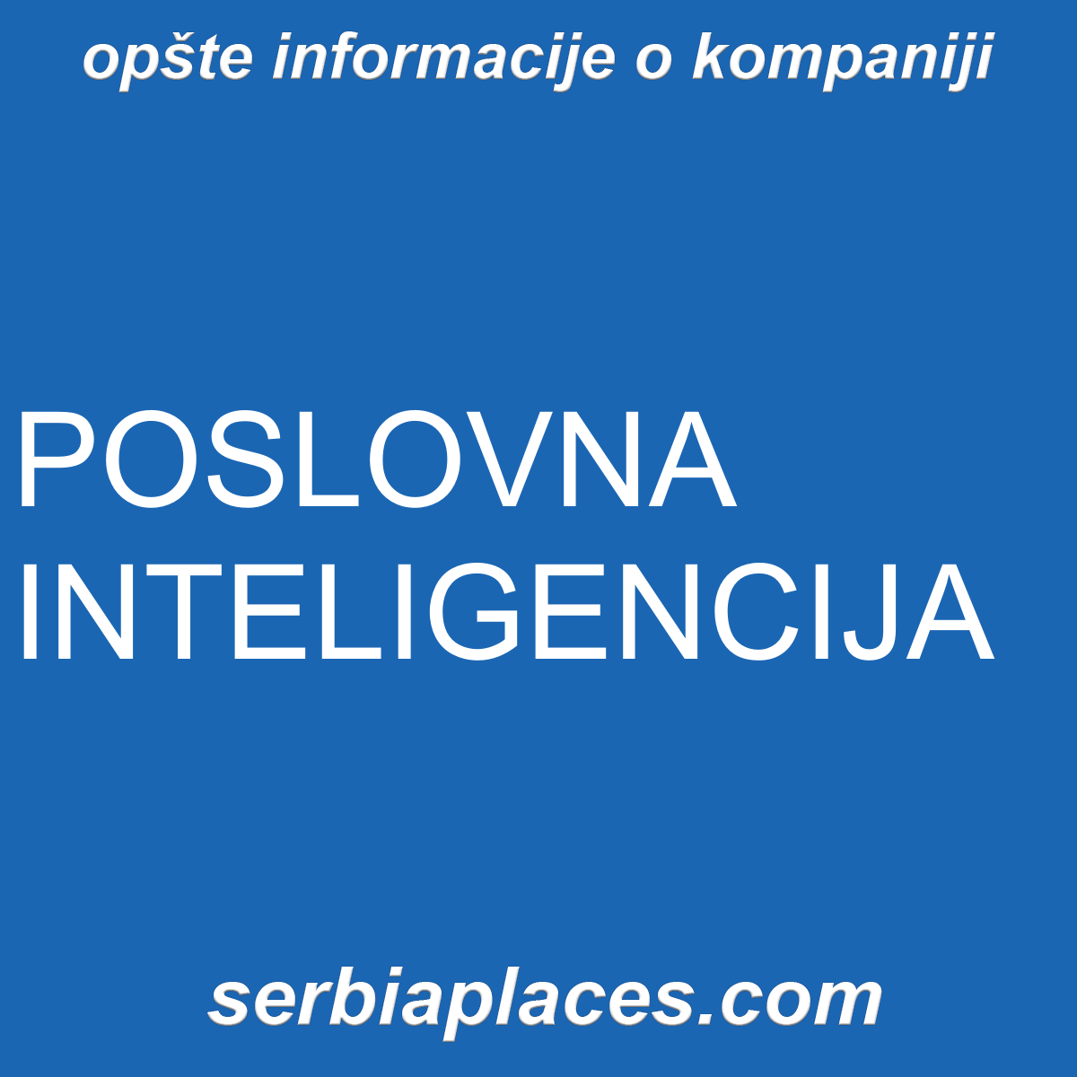 POSLOVNA INTELIGENCIJA