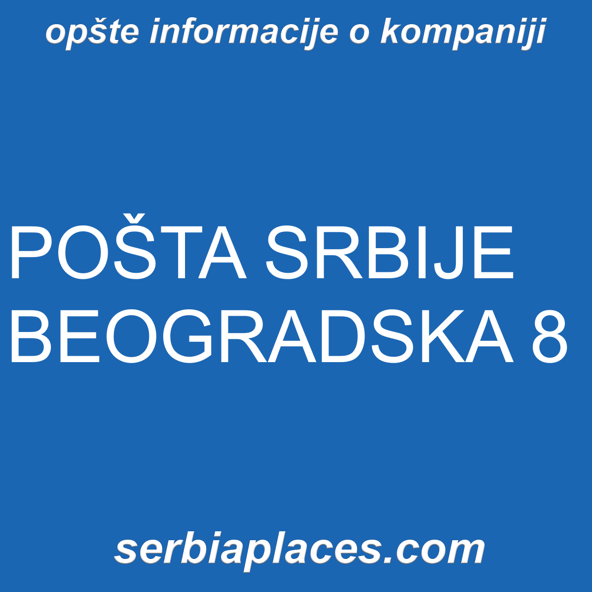 POŠTA SRBIJE BEOGRADSKA 8