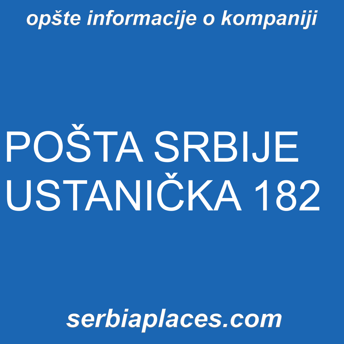 POŠTA SRBIJE USTANIČKA 182