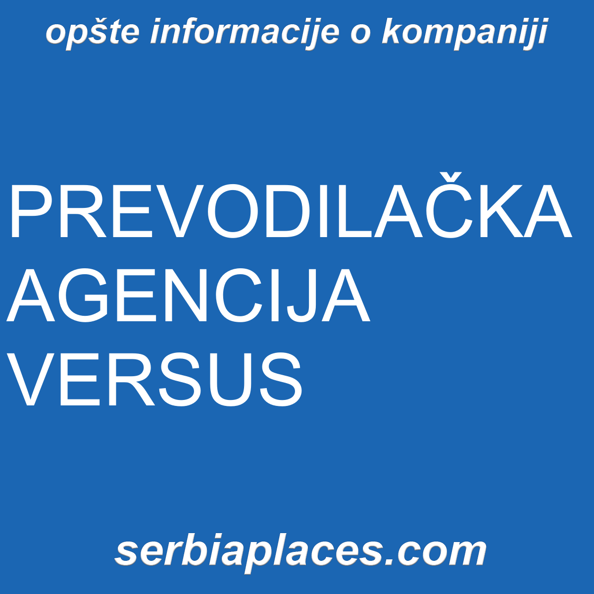 PREVODILAČKA AGENCIJA VERSUS