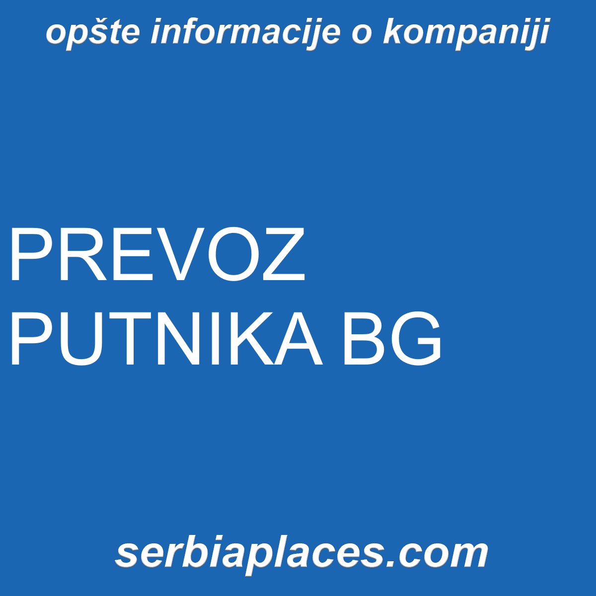 PREVOZ PUTNIKA BG