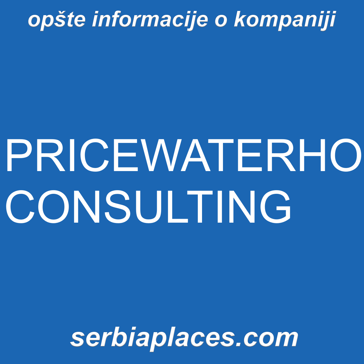PRICEWATERHOUSECOOPERS CONSULTING