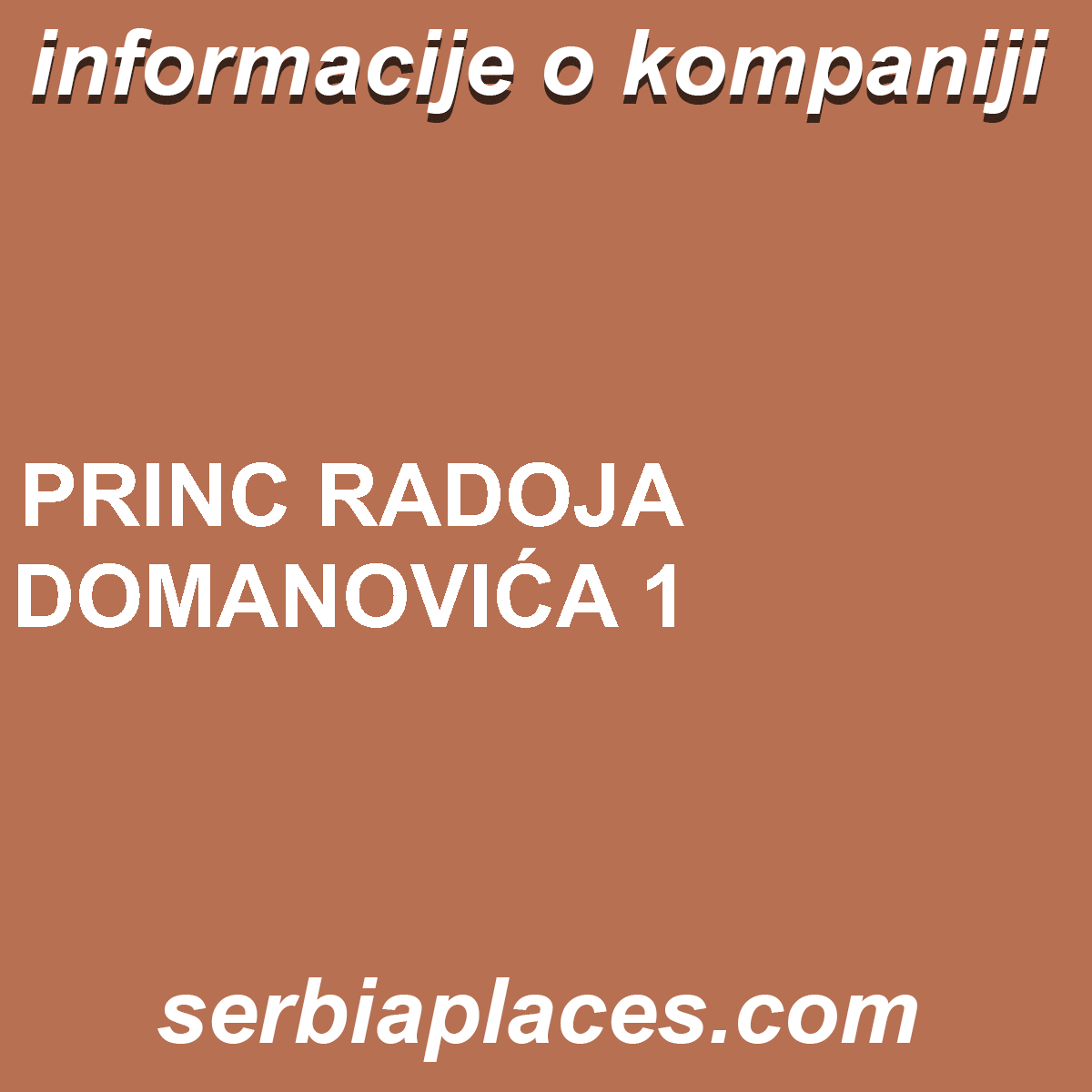 PRINC RADOJA DOMANOVIĆA 1