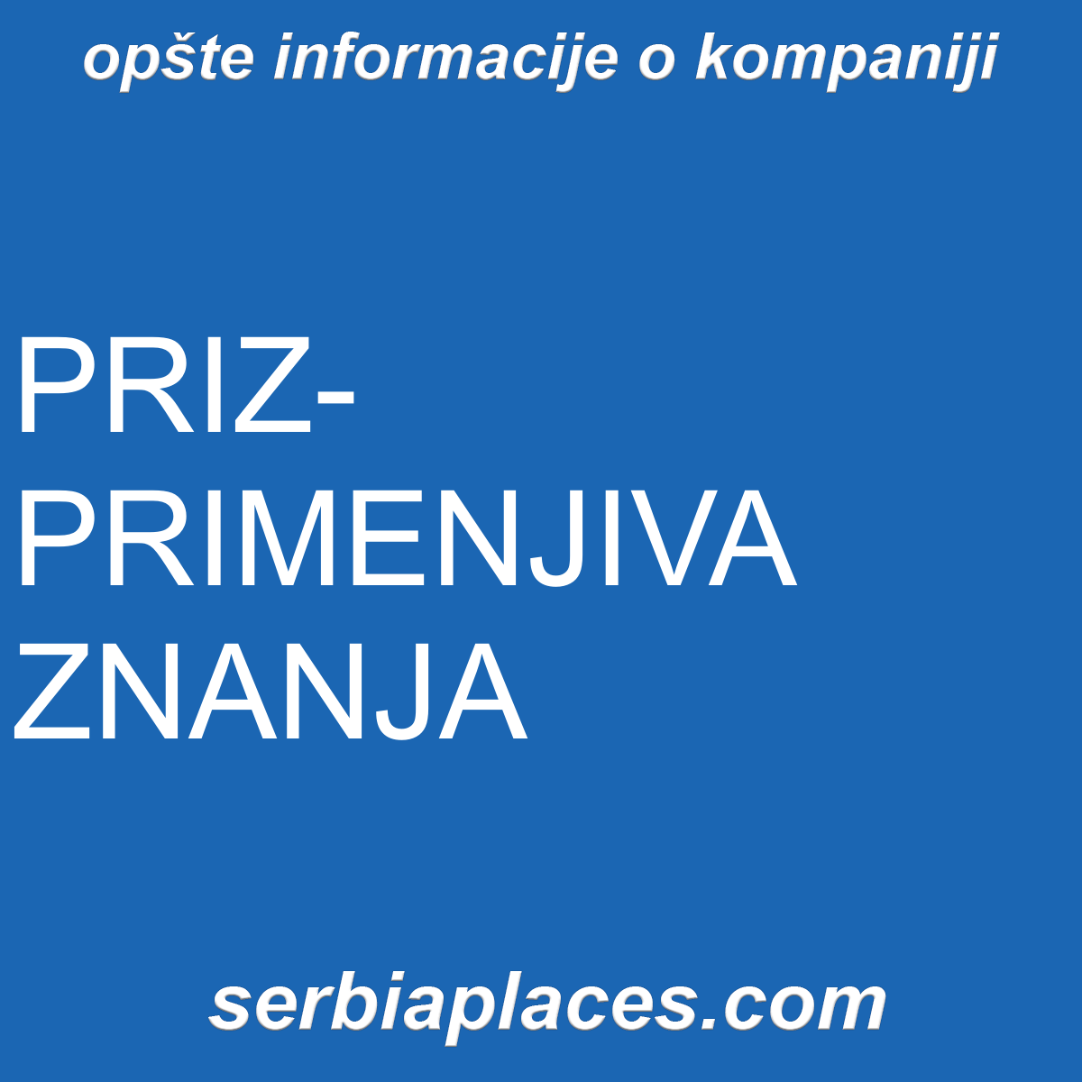 PRIZ-PRIMENJIVA ZNANJA