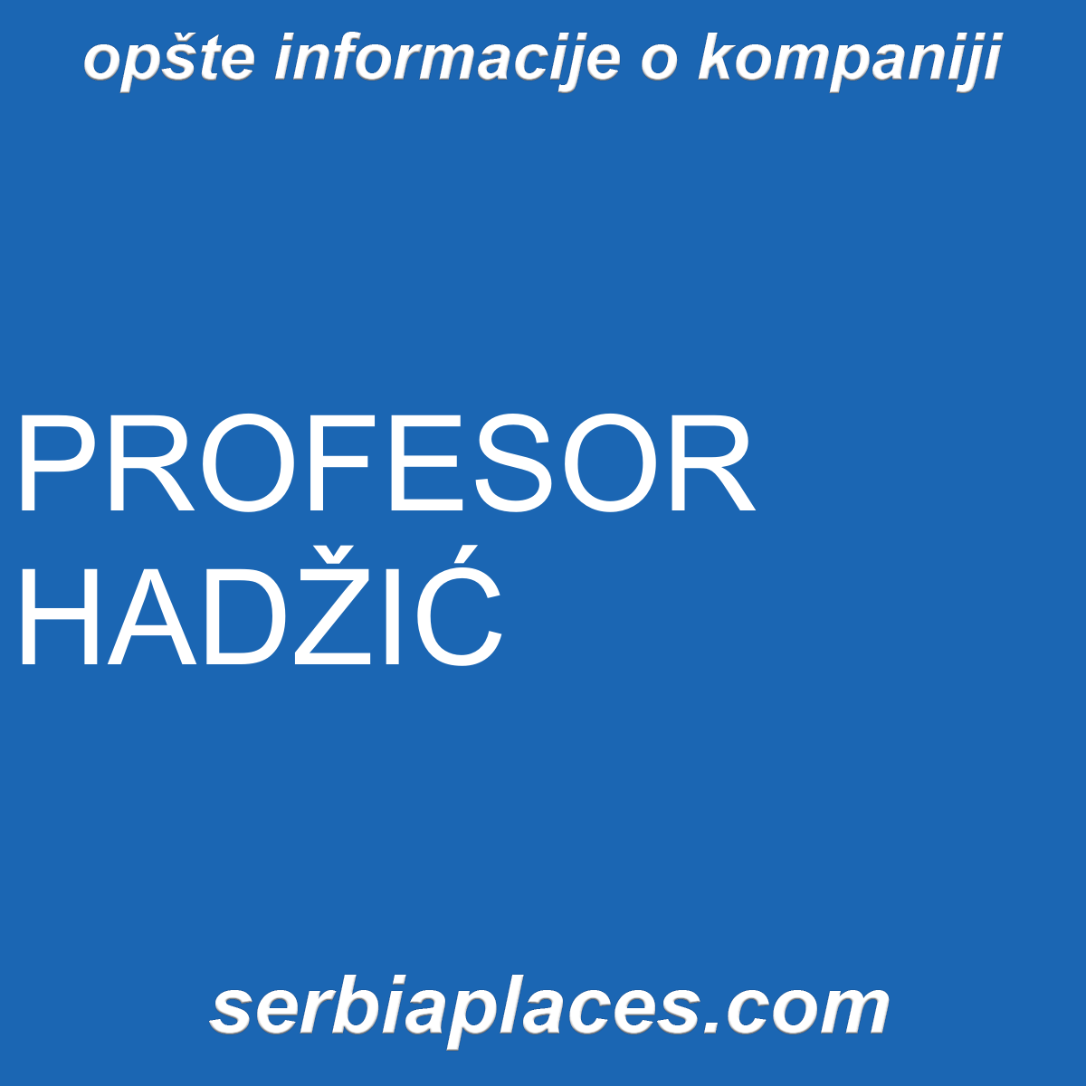 PROFESOR HADŽIĆ