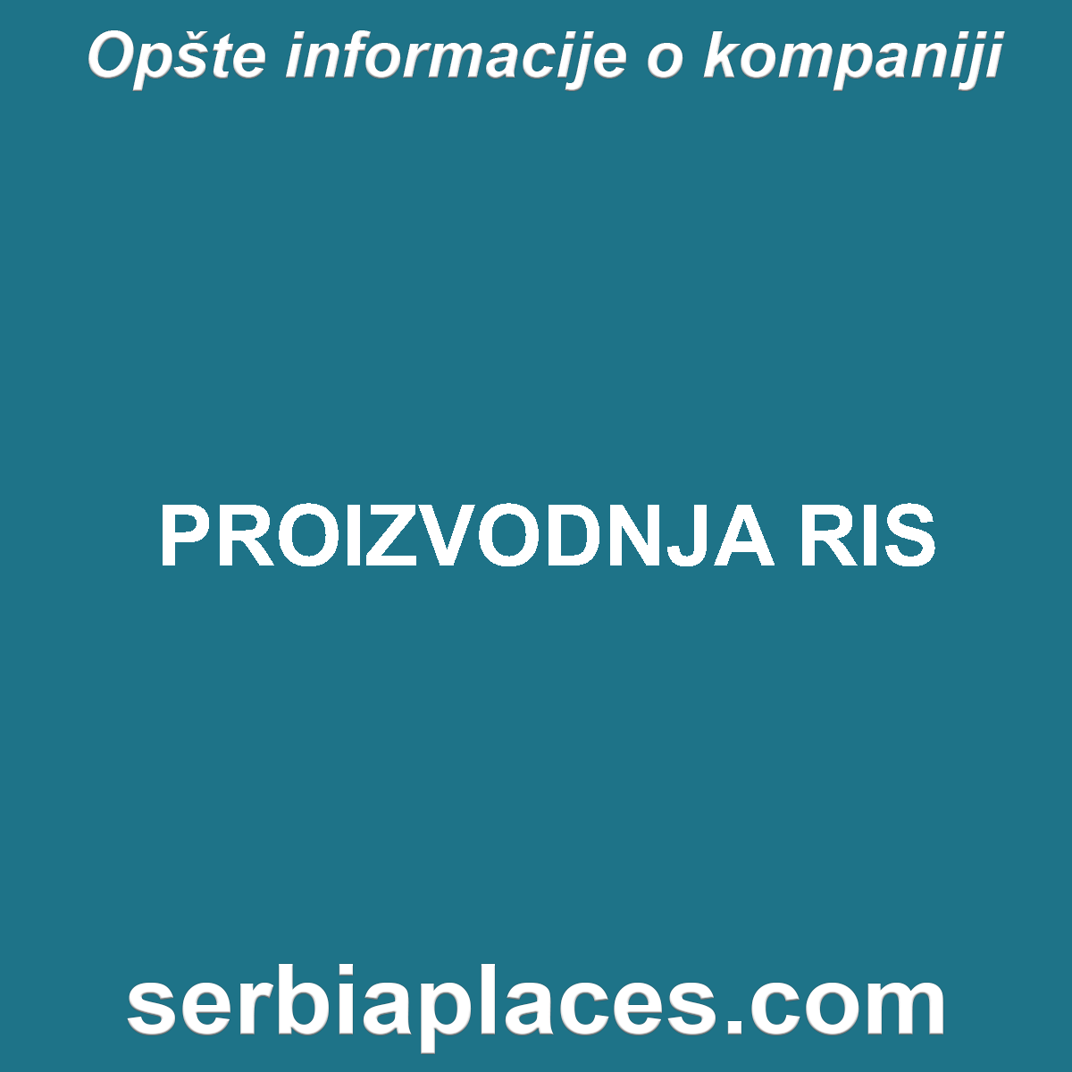 PROIZVODNJA RIS