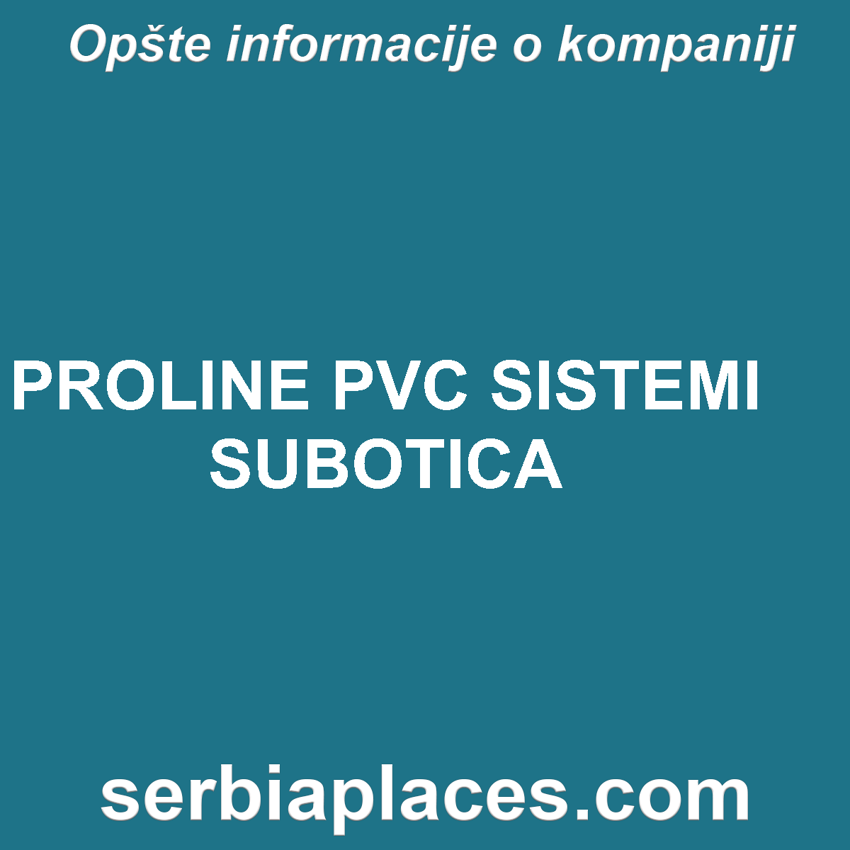 PROLINE PVC SISTEMI SUBOTICA