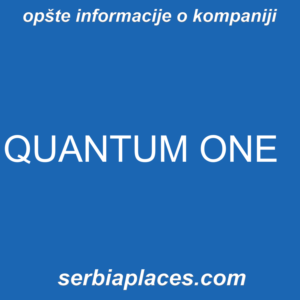 QUANTUM ONE