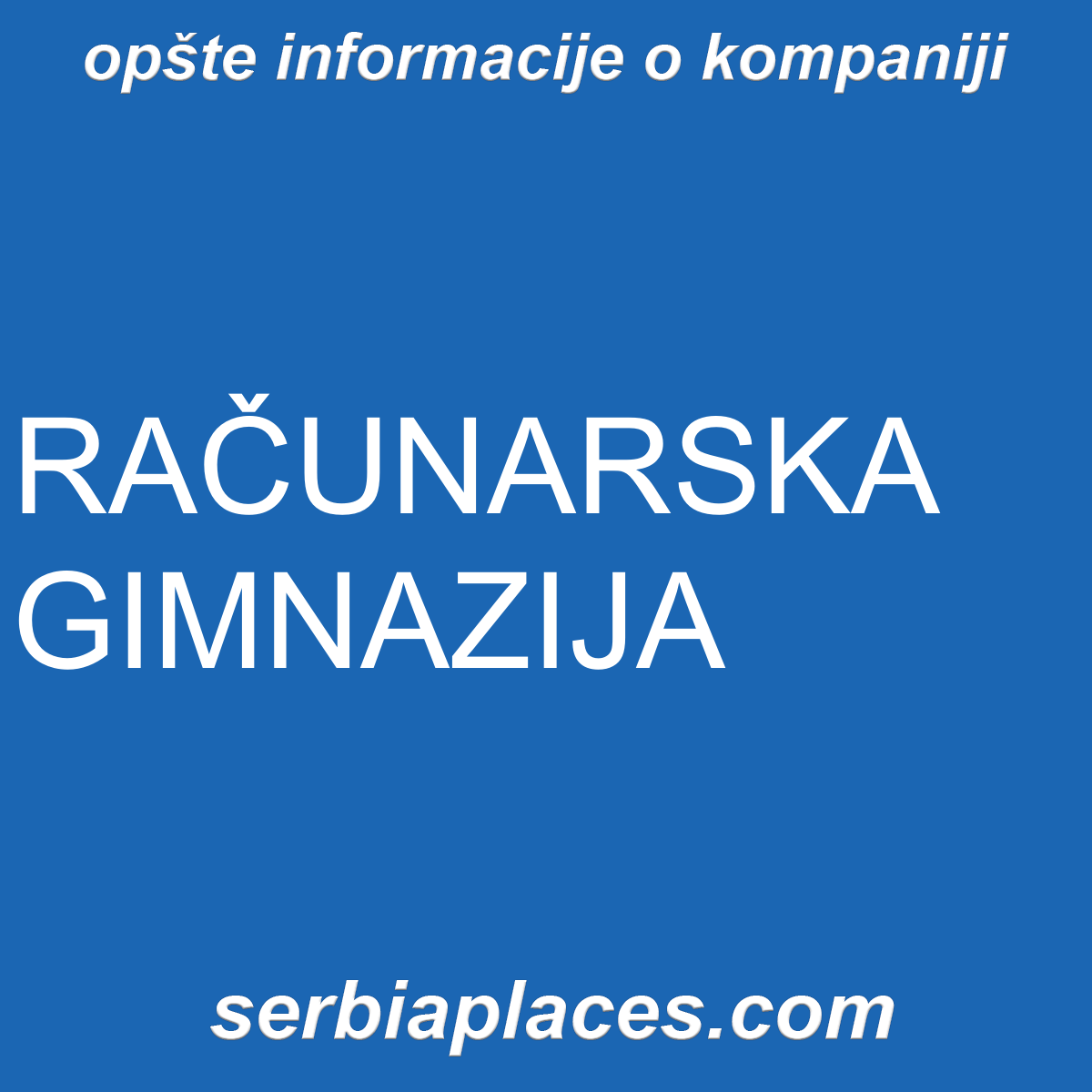 RAČUNARSKA GIMNAZIJA