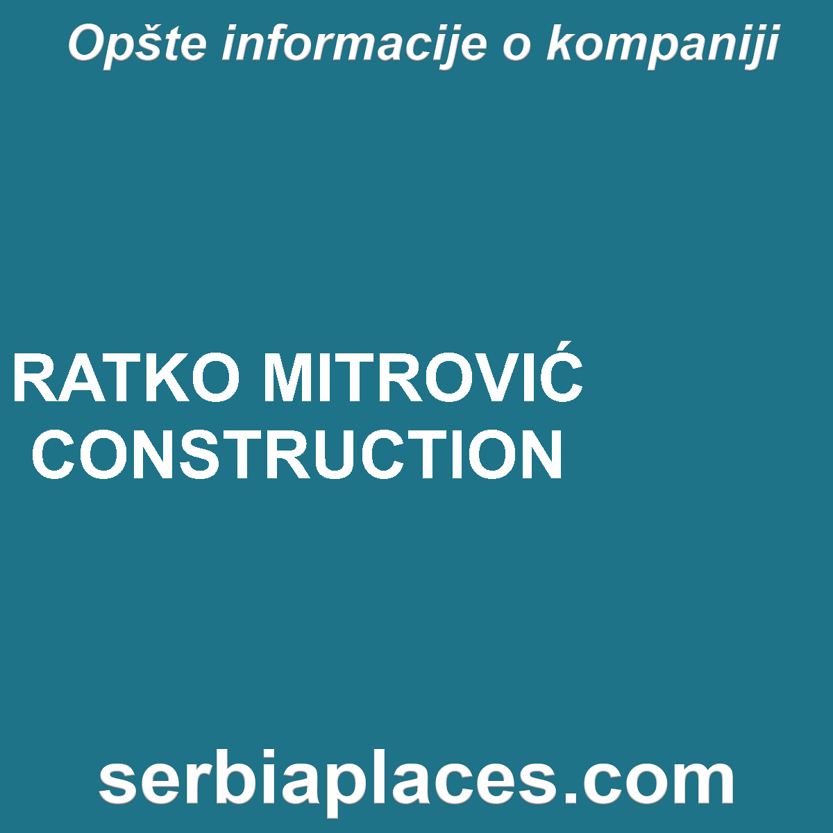 RATKO MITROVIĆ CONSTRUCTION