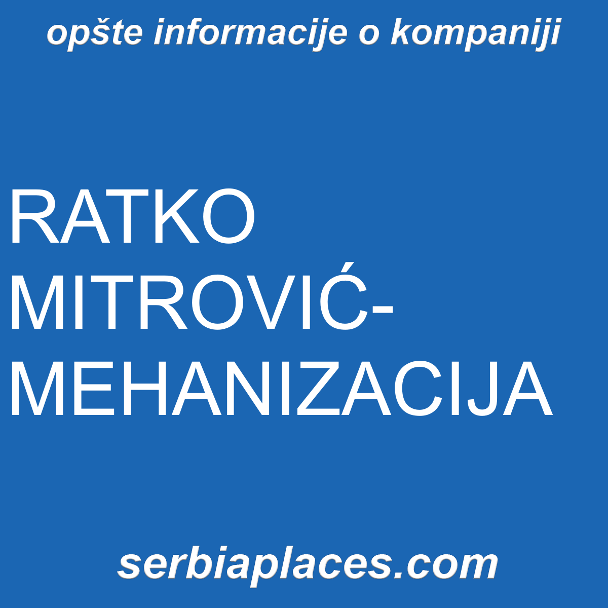 RATKO MITROVIĆ-MEHANIZACIJA