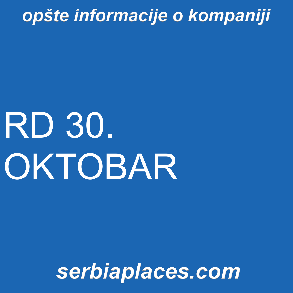 RD 30. OKTOBAR