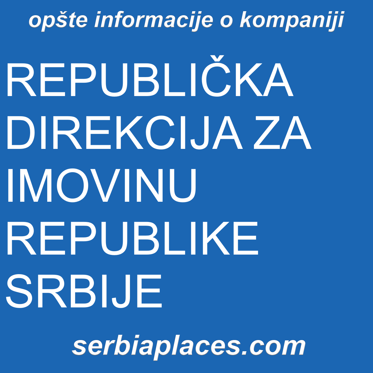 REPUBLIČKA DIREKCIJA ZA IMOVINU REPUBLIKE SRBIJE