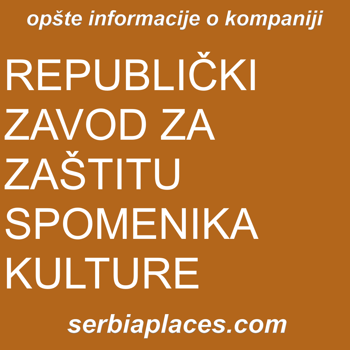 REPUBLIČKI ZAVOD ZA ZAŠTITU SPOMENIKA KULTURE