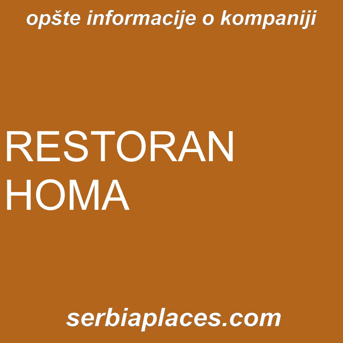 RESTORAN HOMA