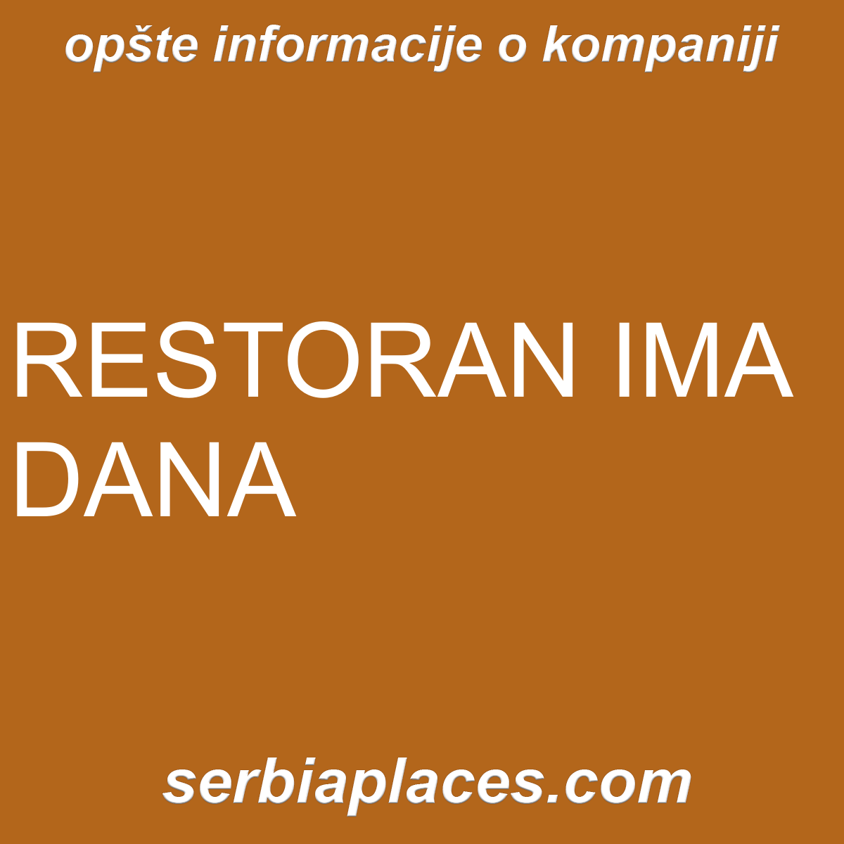RESTORAN IMA DANA