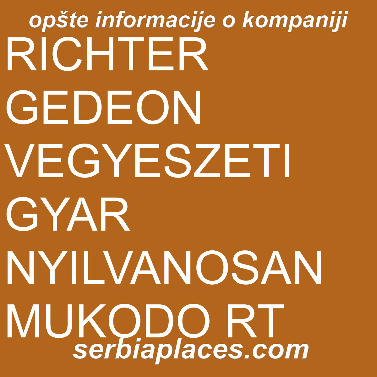 RICHTER GEDEON VEGYESZETI GYAR NYILVANOSAN MUKODO RT