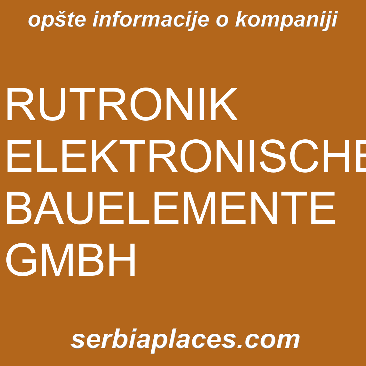 RUTRONIK ELEKTRONISCHE BAUELEMENTE GMBH