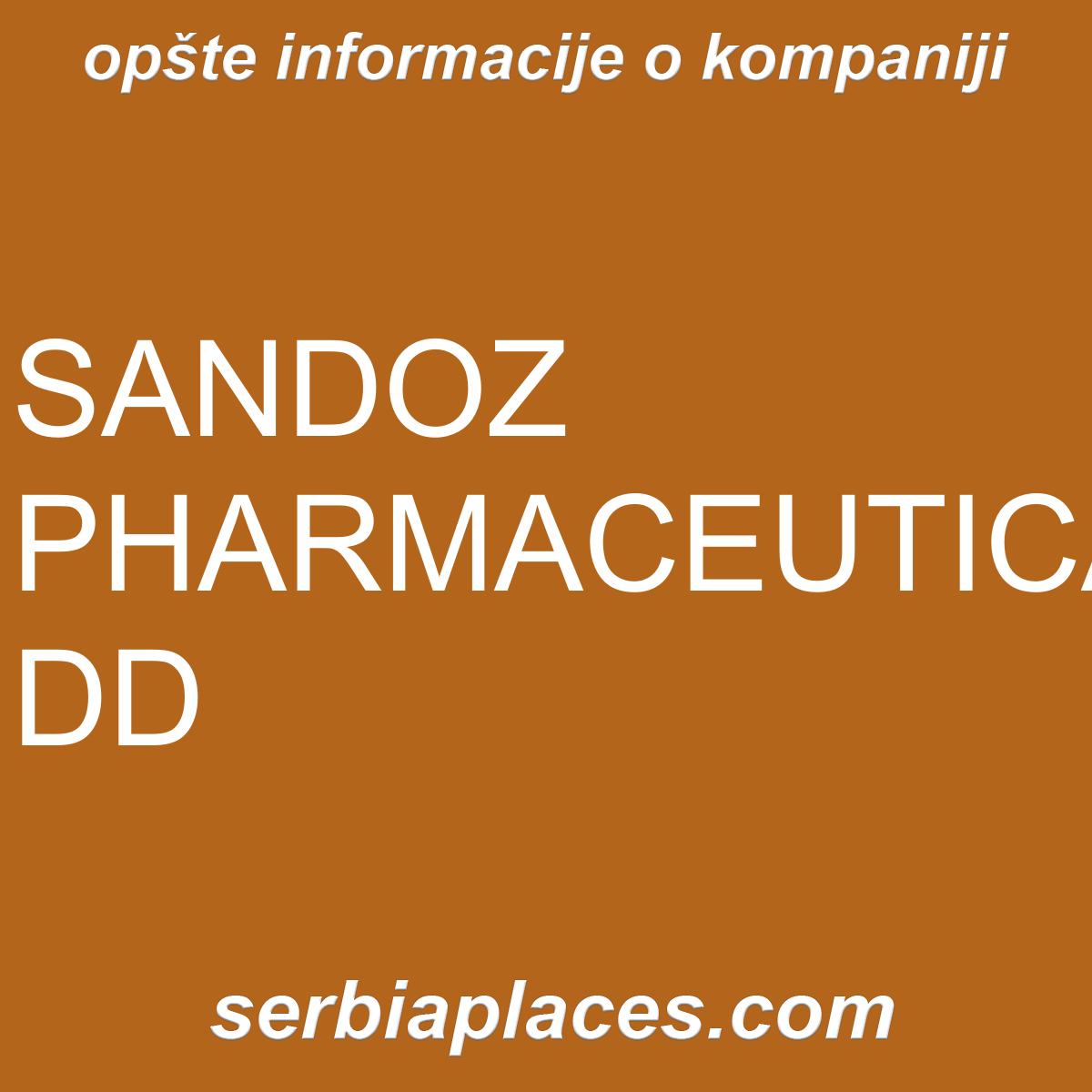 SANDOZ PHARMACEUTICALS DD
