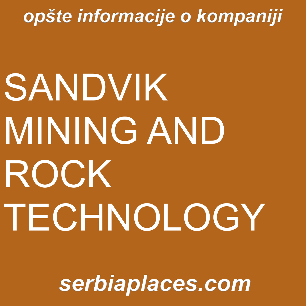 SANDVIK MINING AND ROCK TECHNOLOGY