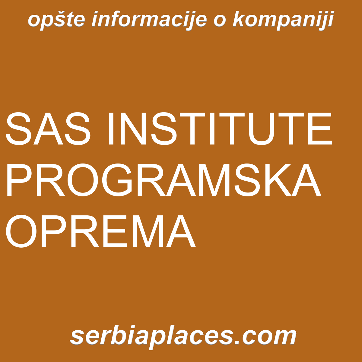 SAS INSTITUTE PROGRAMSKA OPREMA