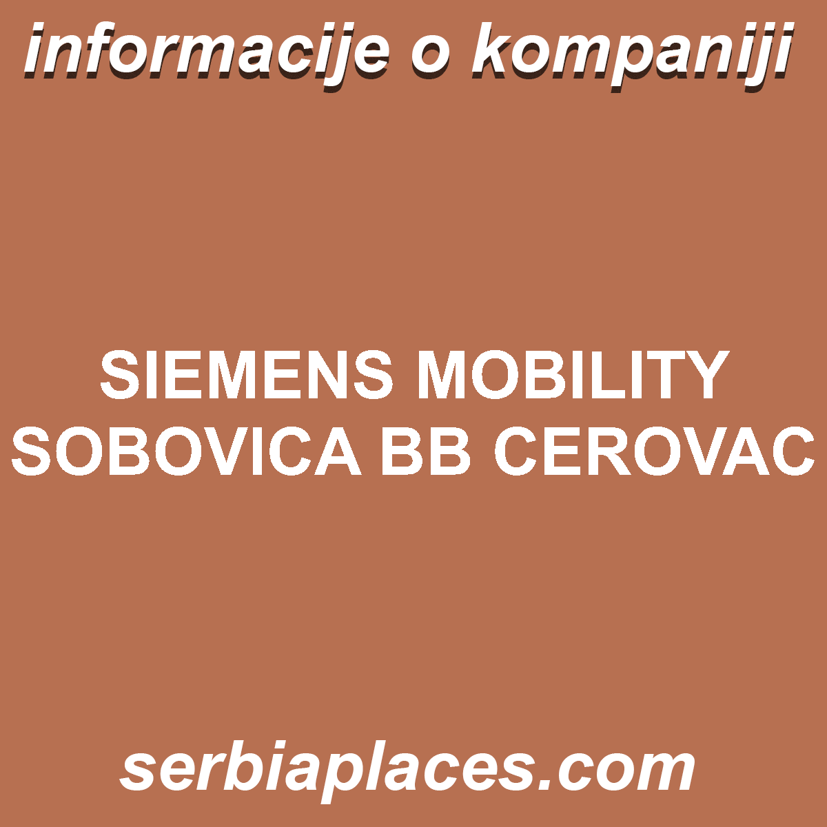 SIEMENS MOBILITY SOBOVICA BB CEROVAC