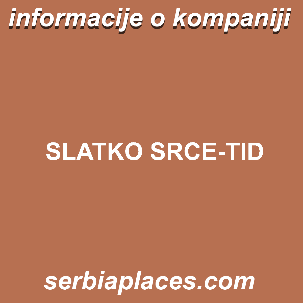 SLATKO SRCE-TID