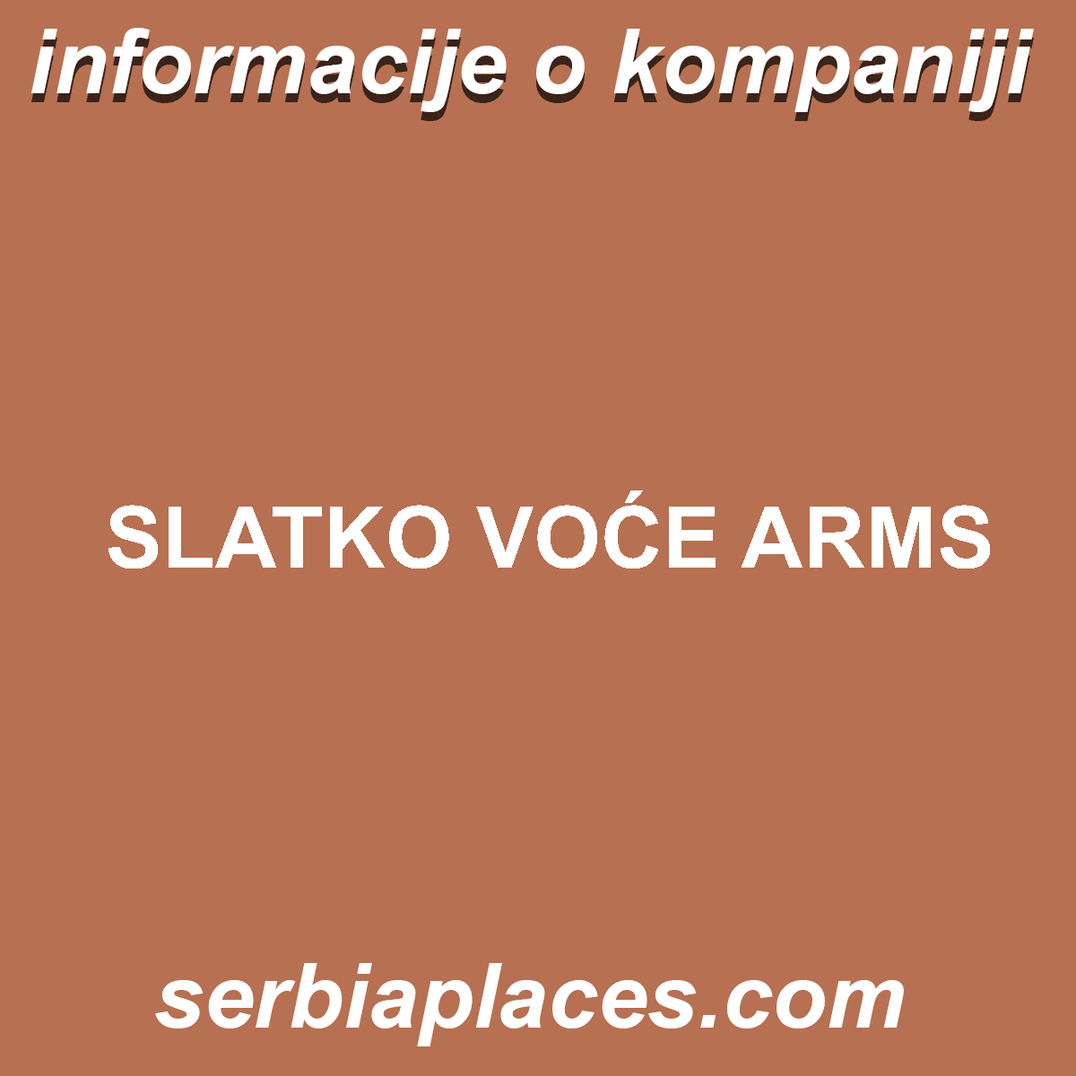 SLATKO VOĆE ARMS