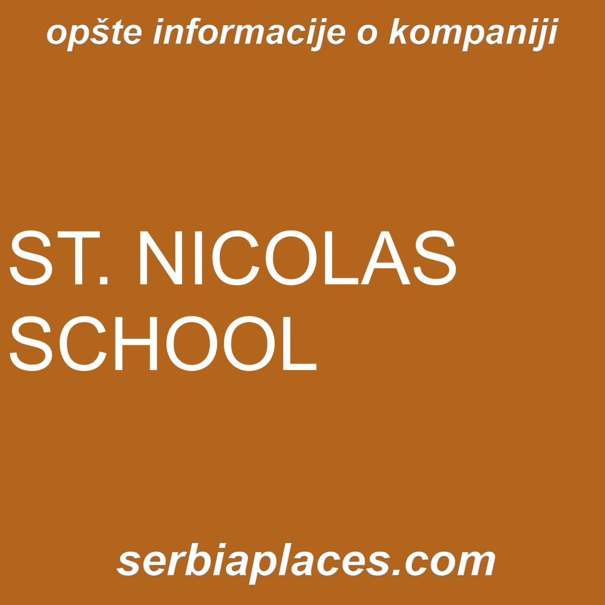 ST. NICOLAS SCHOOL