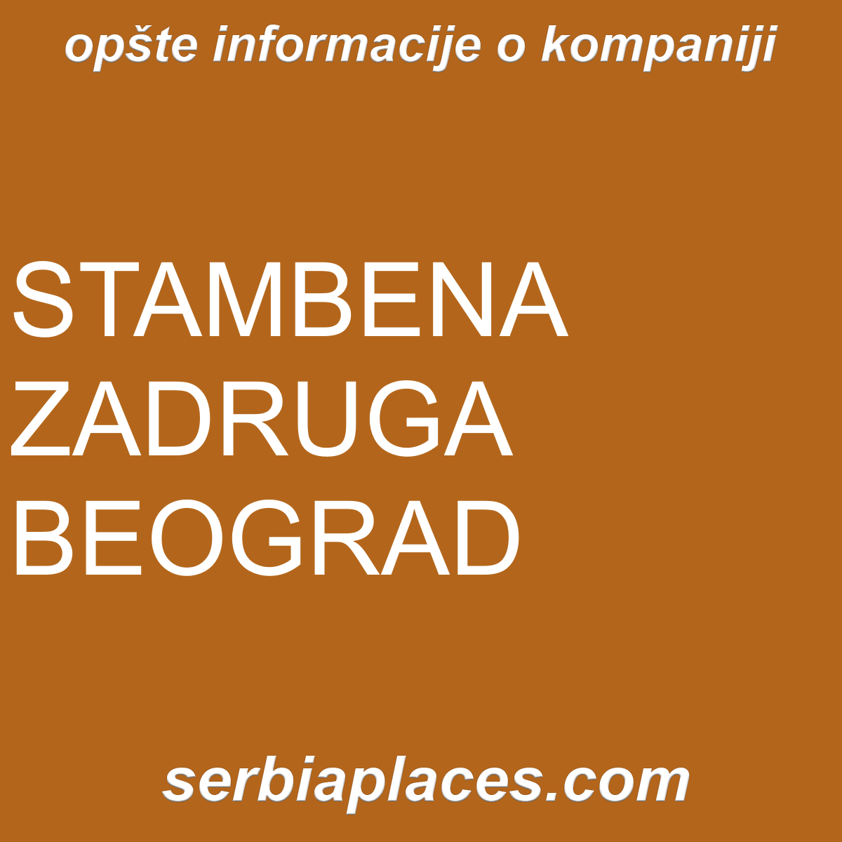 STAMBENA ZADRUGA BEOGRAD