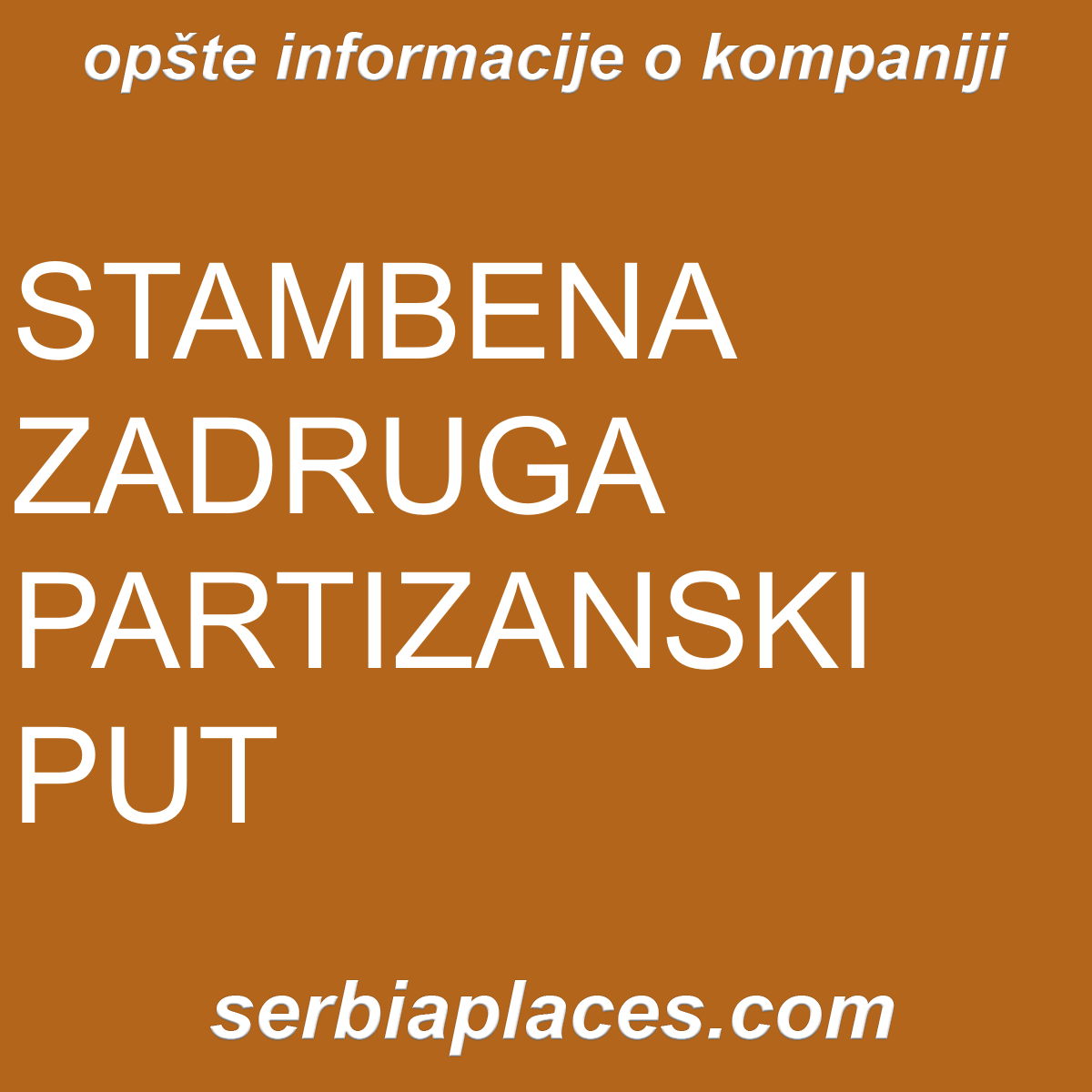 STAMBENA ZADRUGA PARTIZANSKI PUT