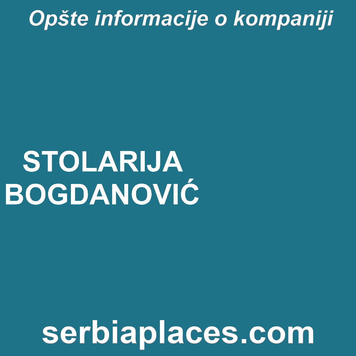 STOLARIJA BOGDANOVIĆ