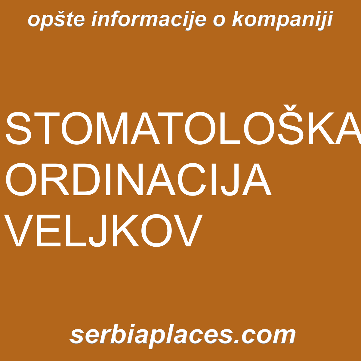 STOMATOLOŠKA ORDINACIJA VELJKOV