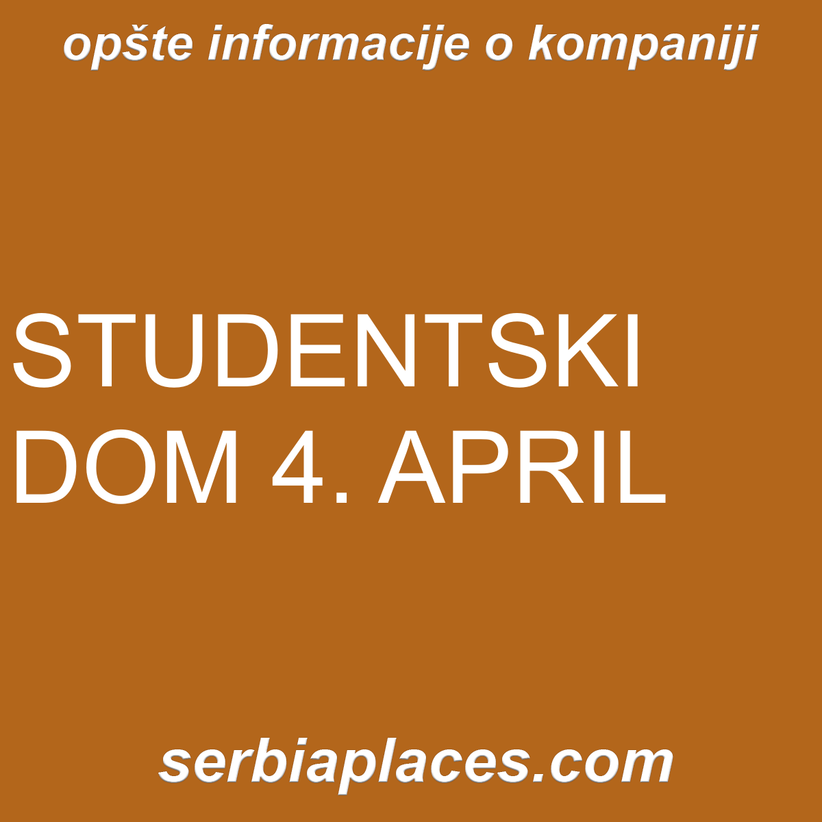 STUDENTSKI DOM 4. APRIL