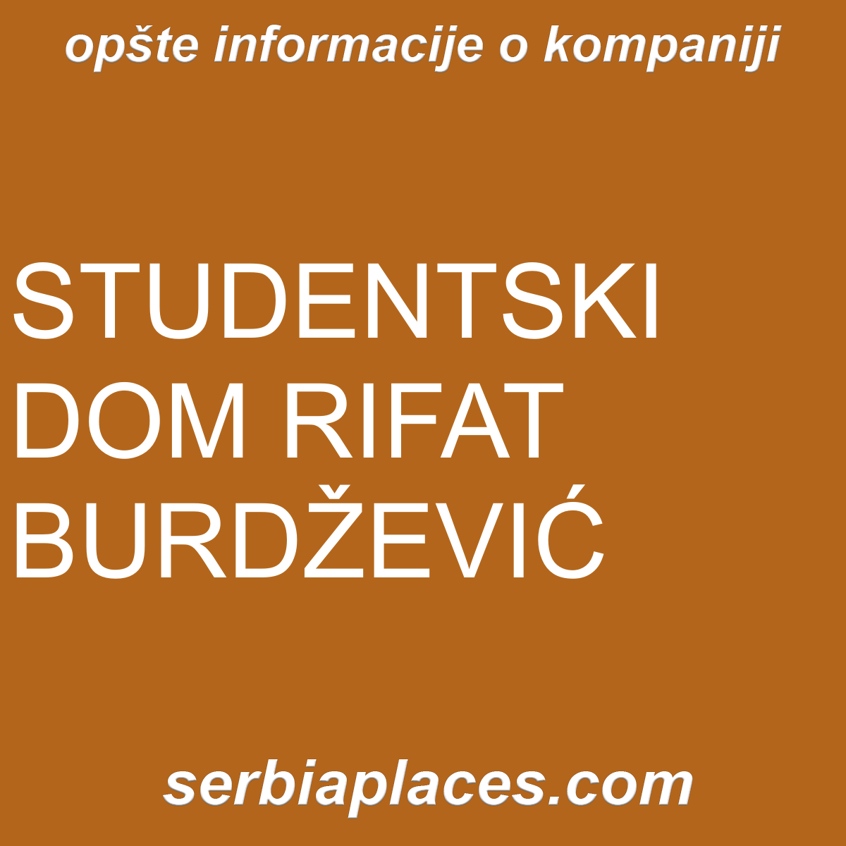STUDENTSKI DOM RIFAT BURDŽEVIĆ