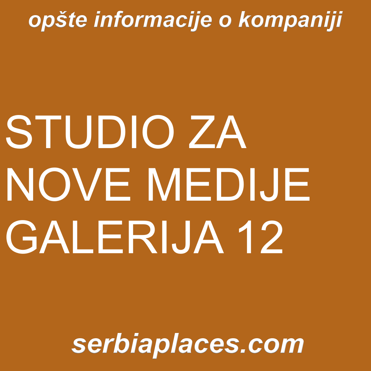 STUDIO ZA NOVE MEDIJE GALERIJA 12