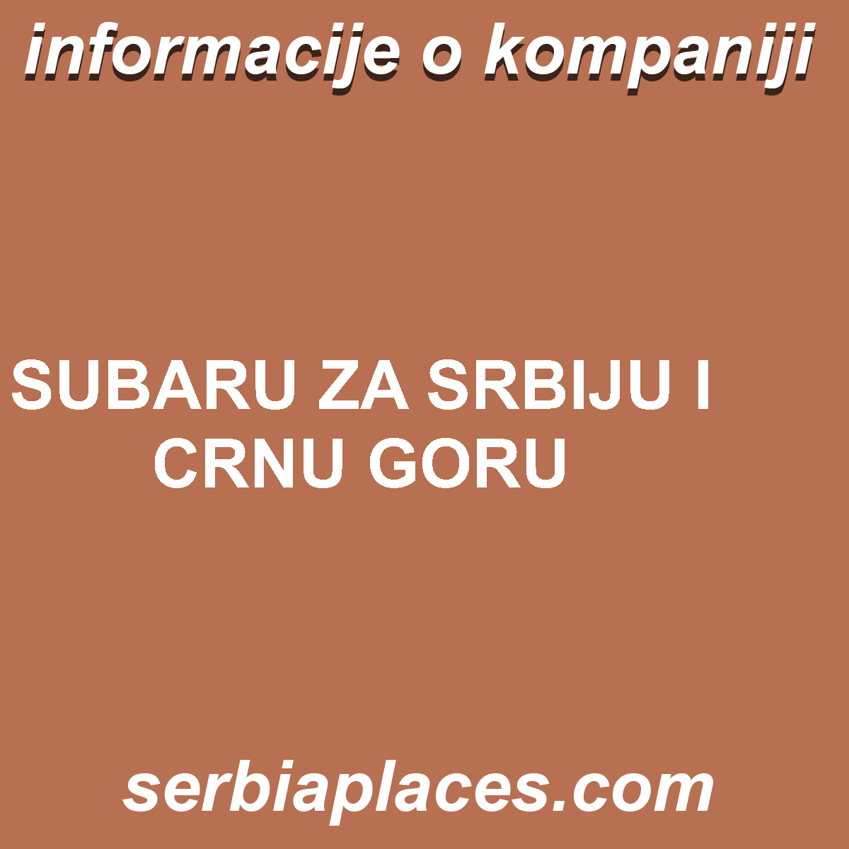 SUBARU ZA SRBIJU I CRNU GORU