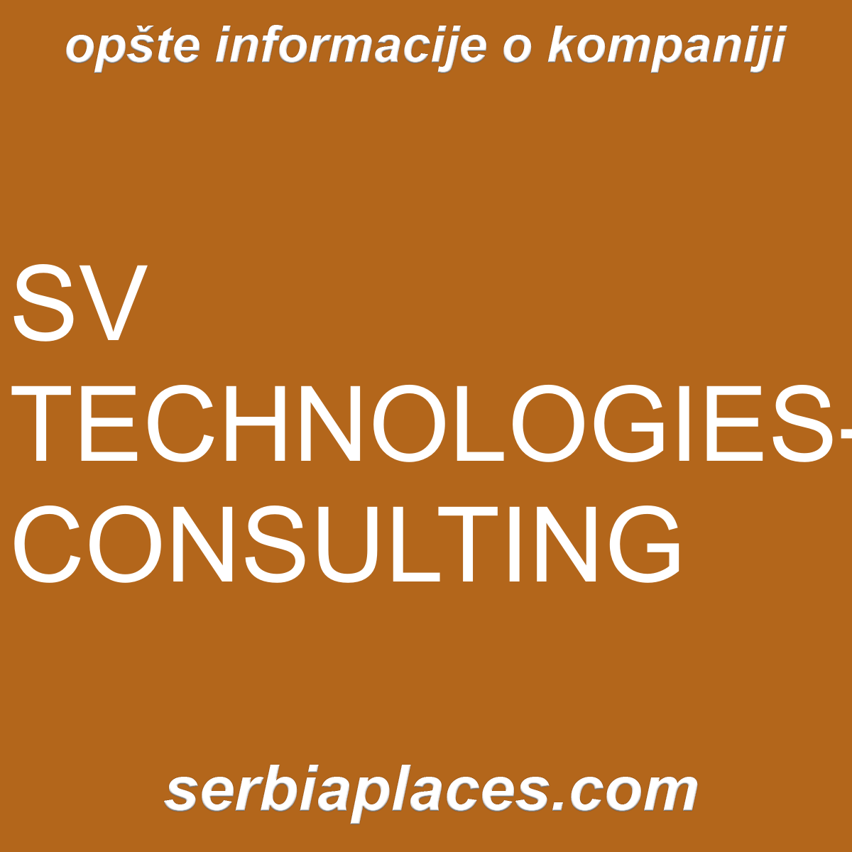 SV TECHNOLOGIES-CONSULTING