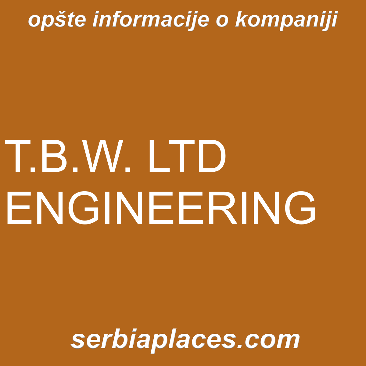 T.B.W. LTD ENGINEERING