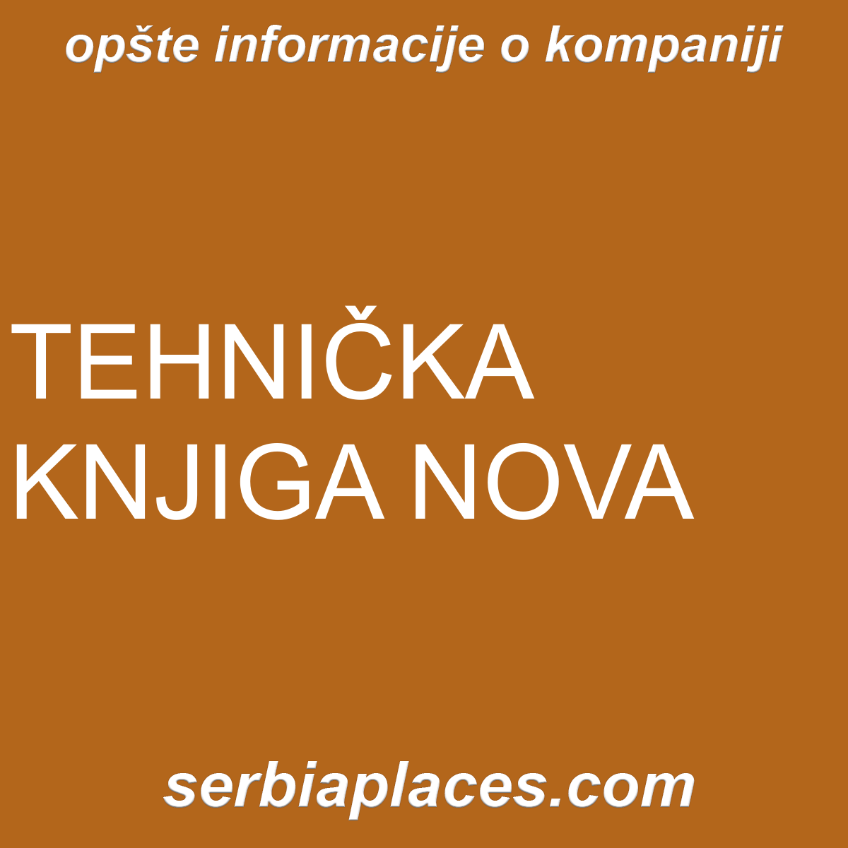 TEHNIČKA KNJIGA NOVA