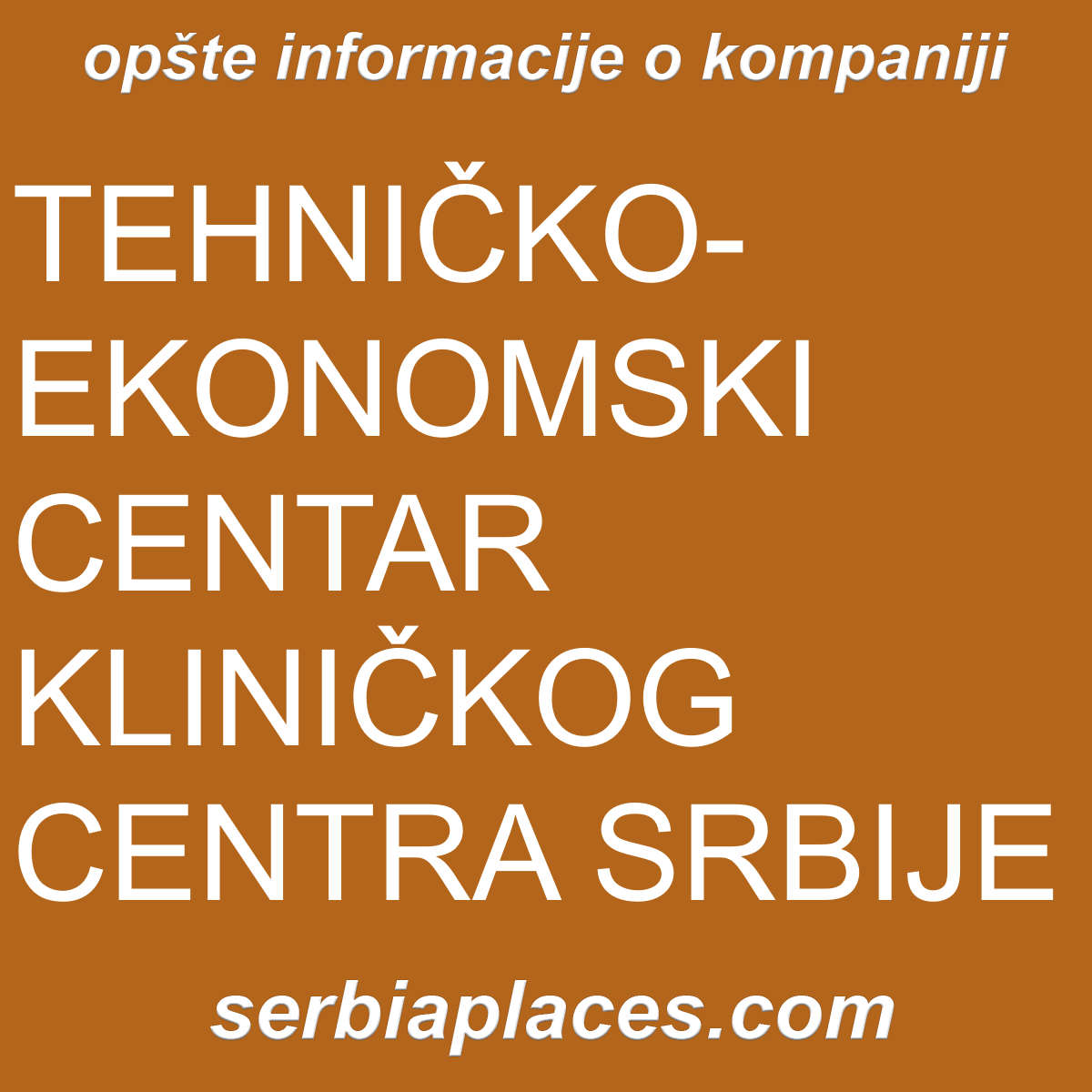 TEHNIČKO-EKONOMSKI CENTAR KLINIČKOG CENTRA SRBIJE