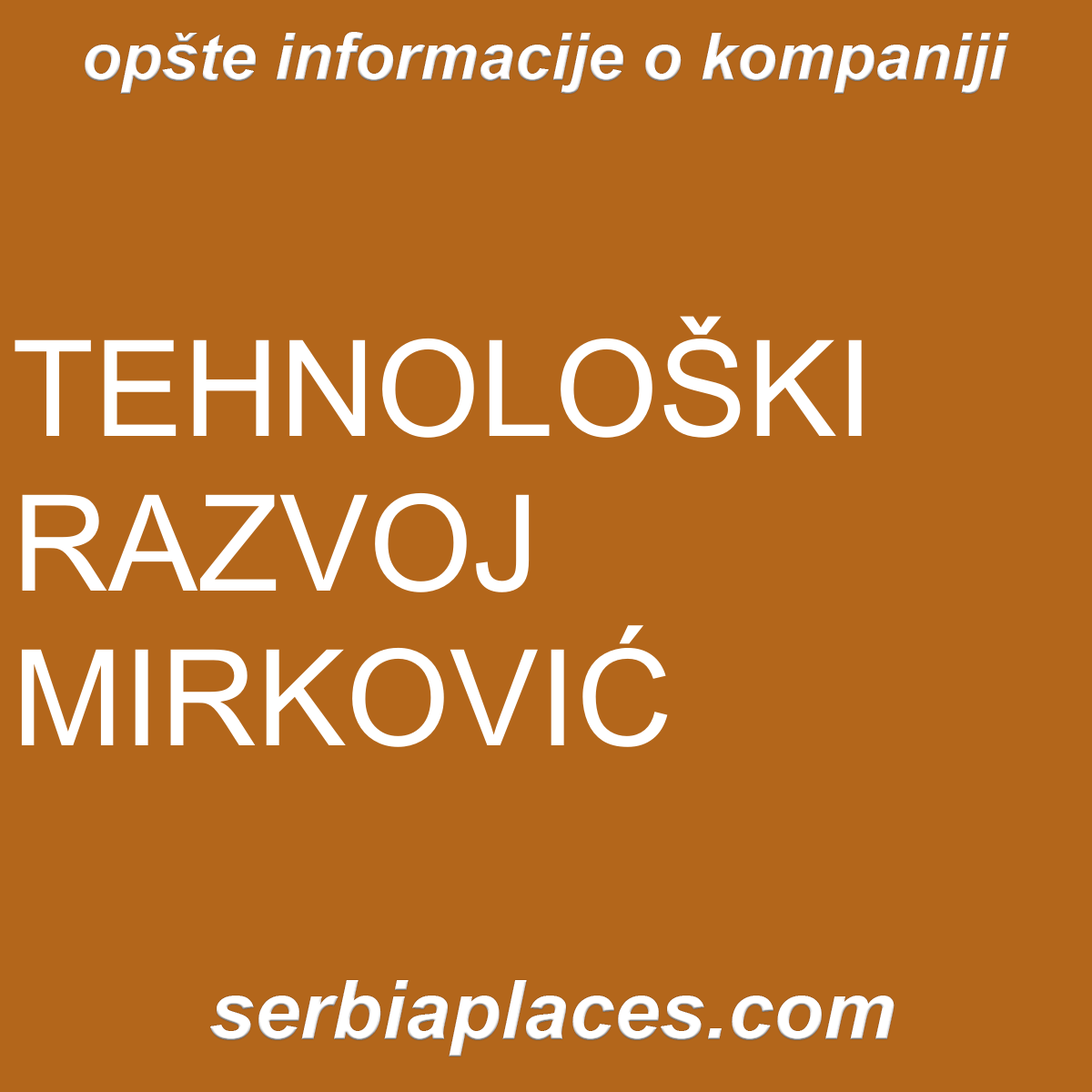 TEHNOLOŠKI RAZVOJ MIRKOVIĆ