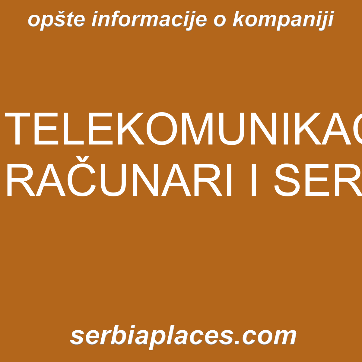 TELEKOMUNIKACIJE RAČUNARI I SERVISI